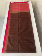 Soft silk sarees with contrast pallu & blouse MJL890