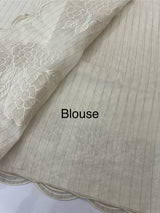 Mul chanderi saree with applique work MSH175 - White