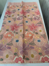 Viscose organza saree with thread work - MSH296 Peach