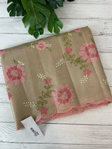 Tissue Silk cross stitch embriodery saree MS49892