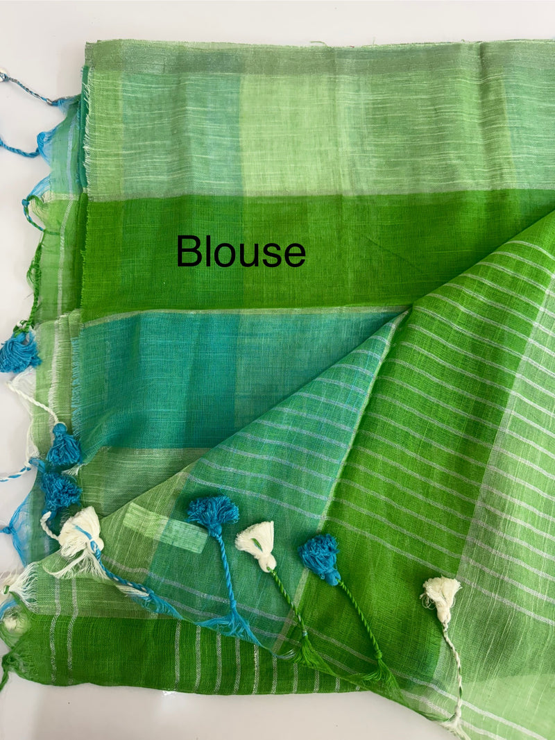 Checks semi Linen Saree MS8654