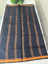 Mangalagiri Silk Cotton Saree with zari checks MS90321 Blue mix Black