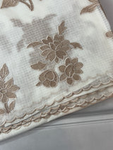 Soft kota silk saree with embroidery and scalloped border MS15232