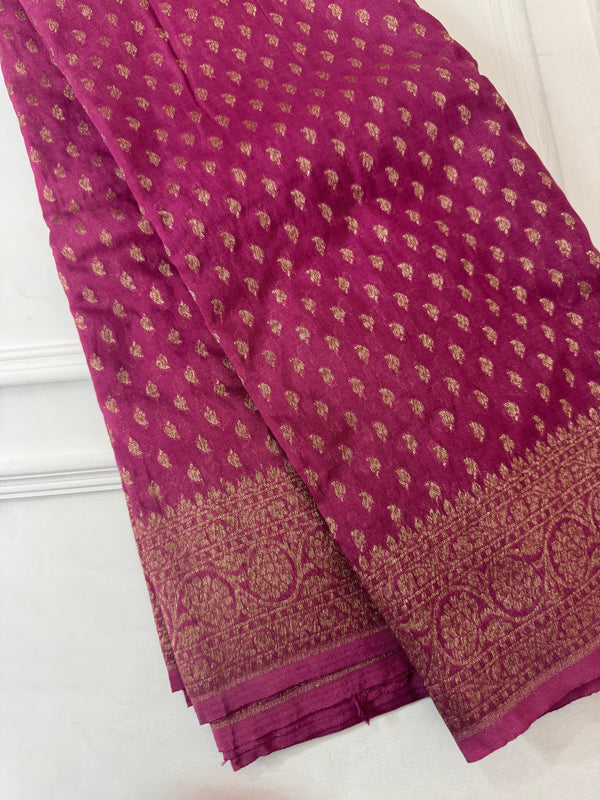Banarasi viscose Georgette saree MKGS612- Dark OnionPink
