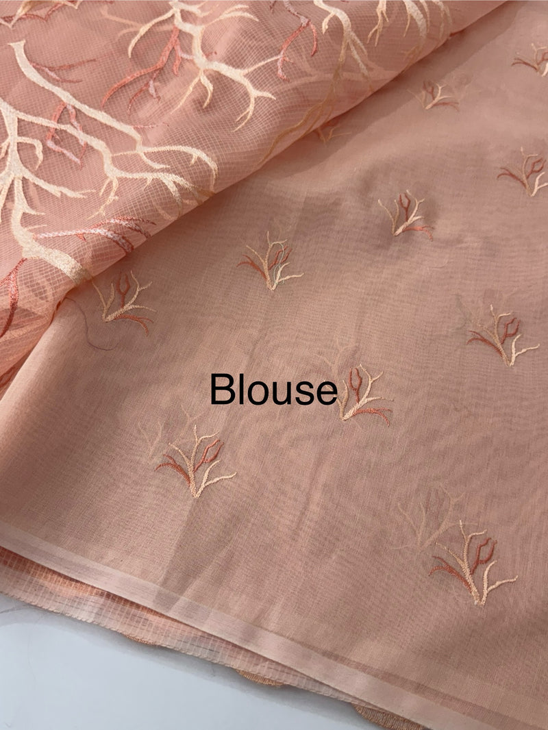 Kota silk embroidery saree  MSH125 - Peach