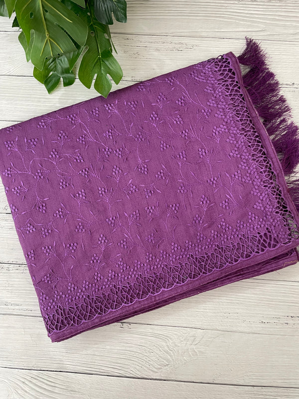 Cutwork Blended Jute - tussar saree MTS9079