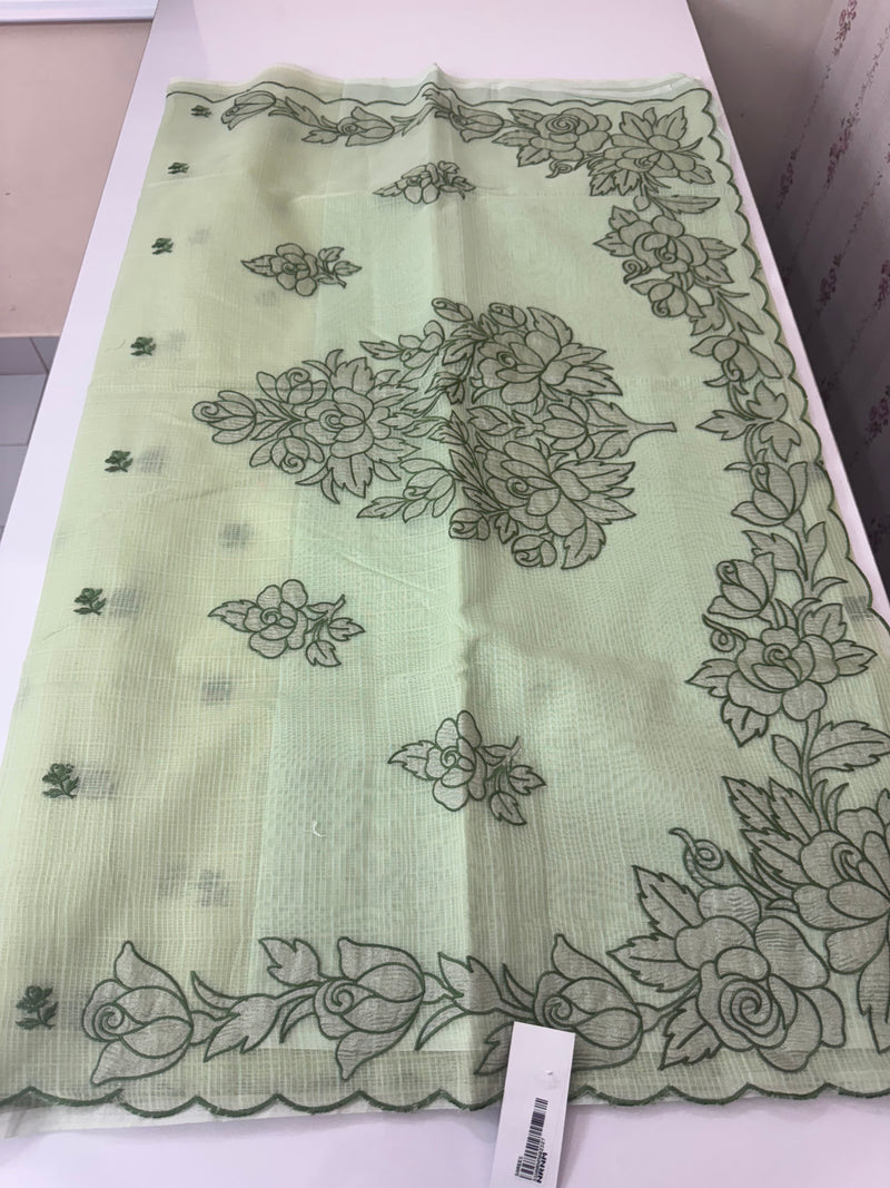 NetKota Applique work saree  MS6798- DuskyGreen