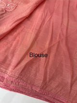 Soft Crush Organza Applique work saree with tissue applique work MS14978 Peach