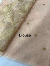 Jute Linen saree with thread work MSH206