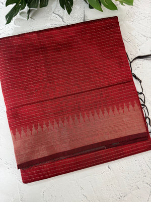 Semi silk sarees with temple border  MTS890