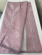 Blended Tussar silk saree with applique work- MSH193