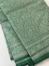 Banarasi semi katan saree in silver zari SHSNRIC