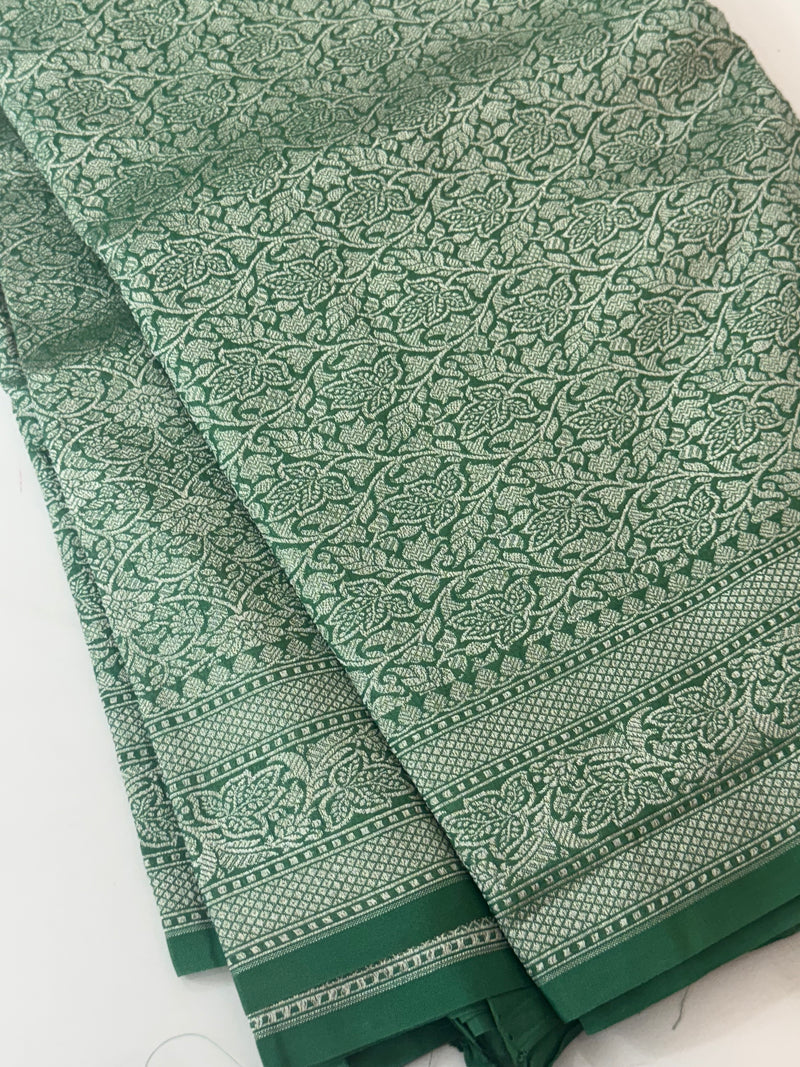 Banarasi semi katan saree in silver zari SHSNRIC