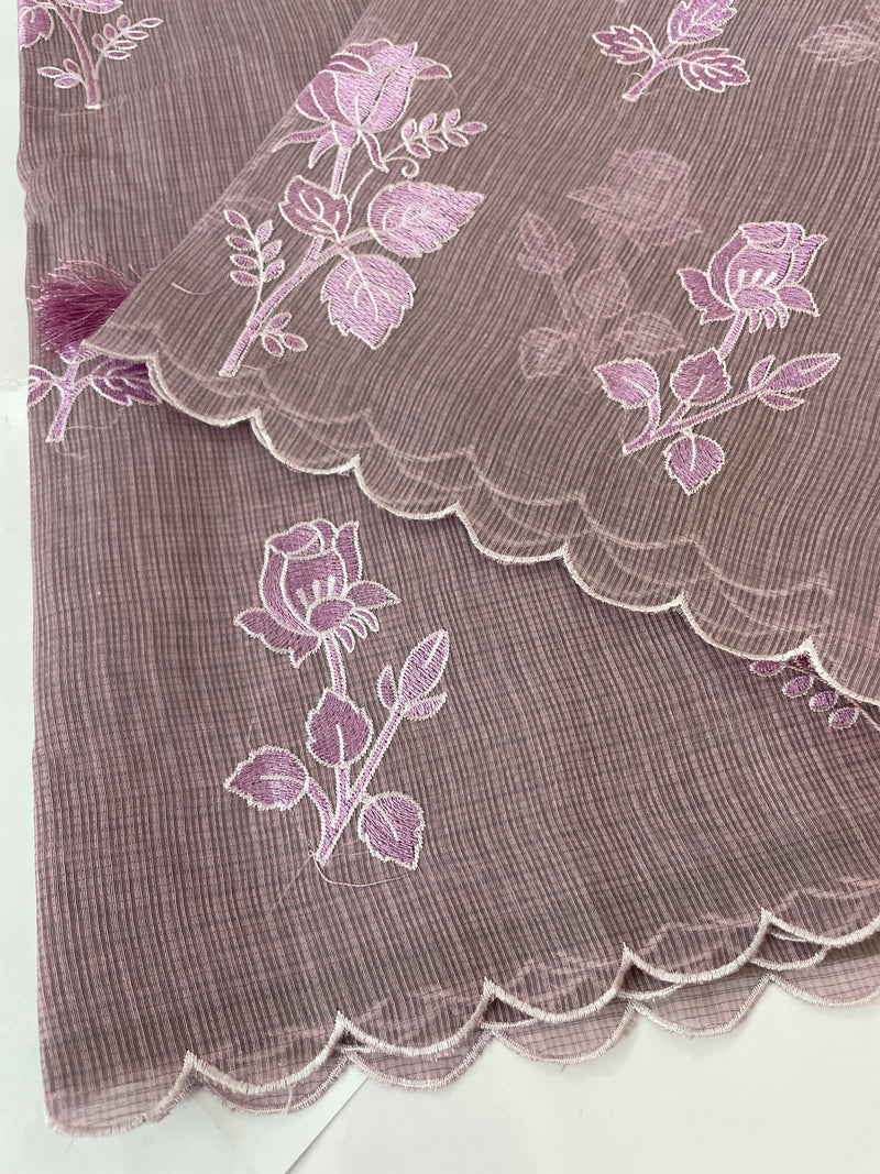 Silky kota embroidery saree 
MSK890 Mauve