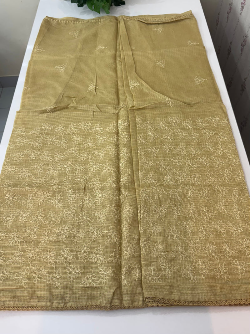 Soft kota checks saree with embroidery SDJCS21
