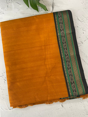 Jute tussar silk saree with contrast borders MJL655