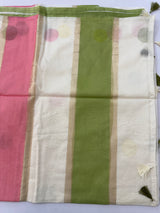 Semi chanderi saree with multi color polka dots- MSF334