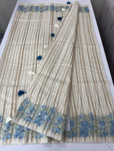 Mul chanderi saree with embriodery & zari lines MSH275