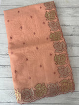 NetKota saree with Applique border  MSH131- Peach