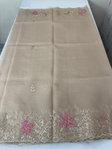 Shimmer crush Organza saree with zari and zardosi work - MS15027