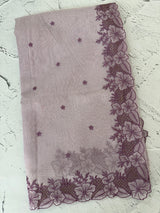 Cutwork Moonga checks saree MSH202 - Lavender