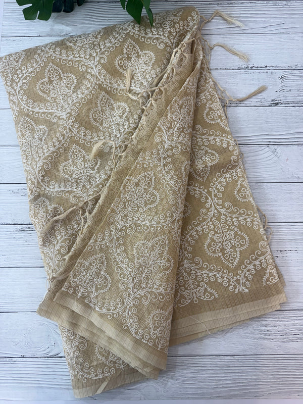 Tissue silk saree MTTS66- LightGolden