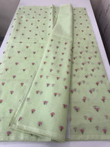 Moonga checks saree with embroidery MSH244 Pista