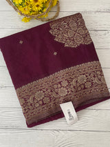 Semi banarasi Crepe Chiffon saree - MS1499 WINE