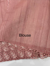 Semi tussar saree with cutwork MSHK566 DustyPeach