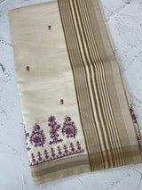 Blended tussar silk saree with embroidery- MSH490