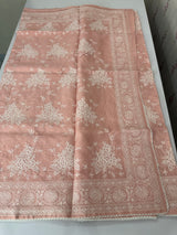 Premium Kota saree with chikankari inspired embroidery MS10303 PastelPeach