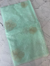 Viscose organza saree with thread work - MSH925 Pastel AquaBlue