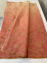 Ombre Soft Tissue linen saree with appliqué work MSL875