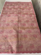 Premium Crush Organza saree with thread work- MCW863 PeachPink