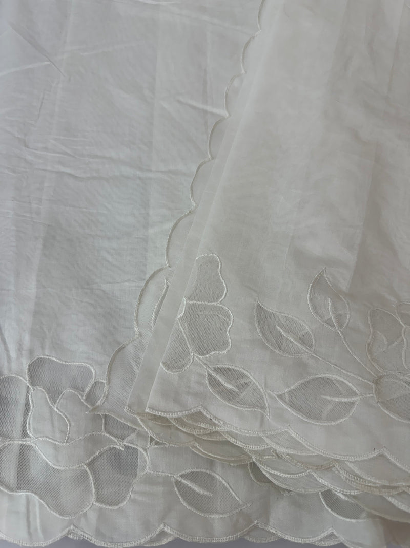 Mul chanderi saree with applique borders MSH111 -White