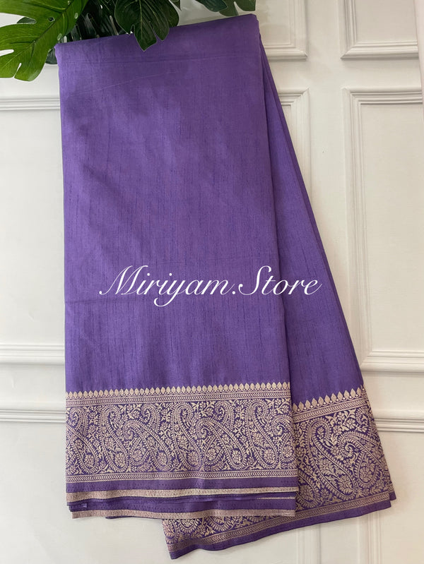 Blended tussar silk saree with Banarasi border FBTW3026