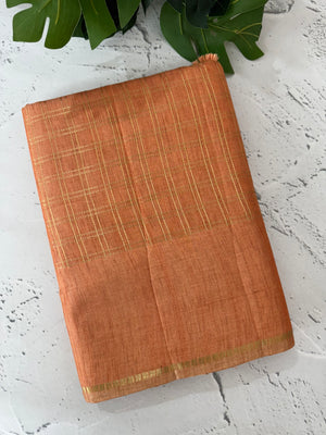 Tussar mix Semi silk saree with small zari weaving MSS8925