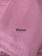 Blended Tussar silk saree with applique work- MSH200 OnionPink