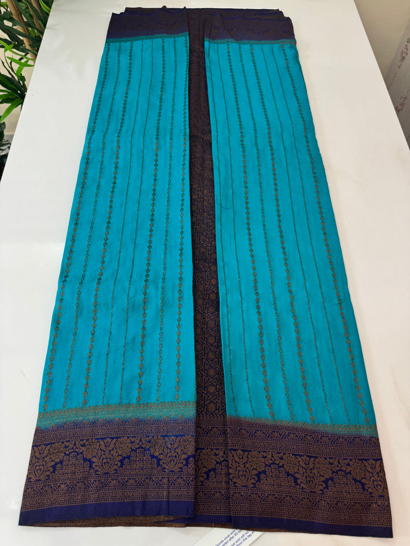 Chinnon Georgette saree with contrast pallu and blouse MS12166