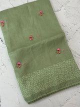 Kota checks embriodery saree MS7689 DustyGreen