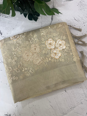 Tissue silk saree with embroidery MSH240