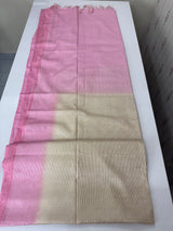 Semi tussar saree with thread work MTS1001 - Cream to Pink