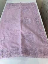 Mul chanderi saree with applique borders MSH112 - Lilac