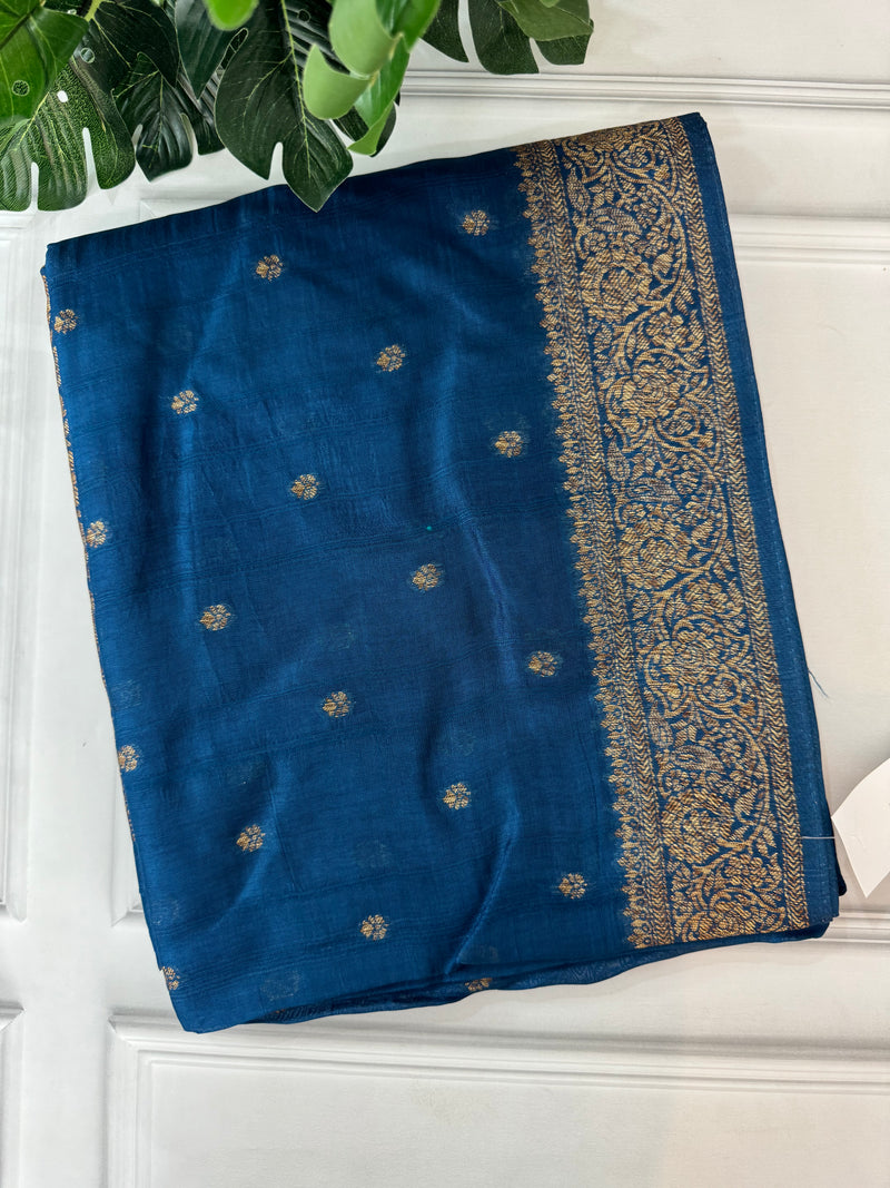 Banarasi Tussar georgette saree  - SMHCSHY PeacockBlue