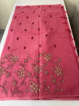 Mul chanderi tissue applique saree MSH150