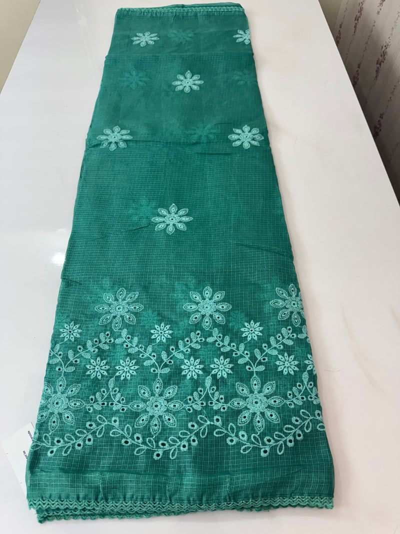 Soft kota checks saree with embroidery SVPIIY