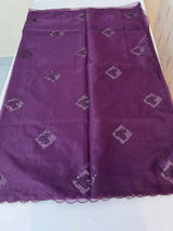 Organza saree with embroidery - MSH375(2) Wine
