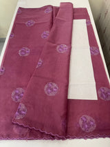 Organza saree with embroidery - MSH375 Magenta