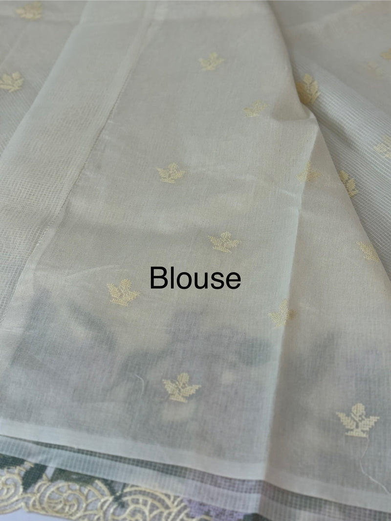 Kota silk cross stitch embroidery saree MS76432