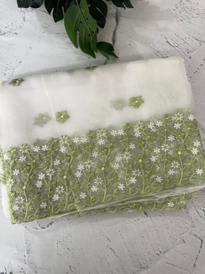 Soft Organza saree with embroidery borders - MCW895